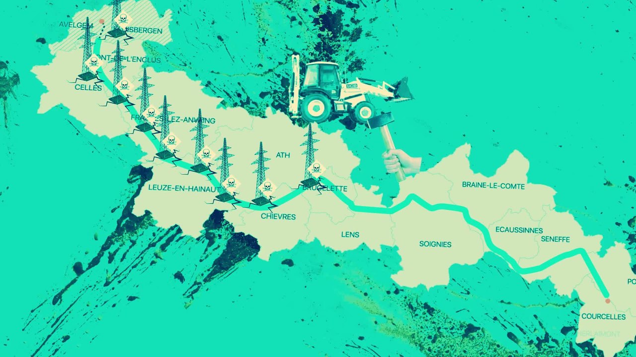 Implantation de lignes à haute tension dans le Hainaut