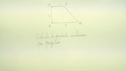 Calculs de produits scalaires par projection orthogonale - 1re