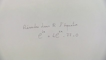 Résolution d'une équation avec exponentielle - Terminale