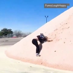 Humorous  funny going downhill after drink alcohol