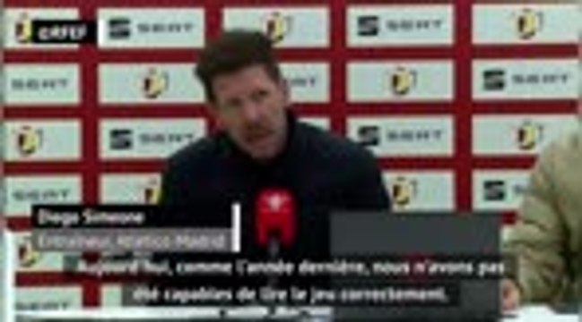 Atlético - Simeone : Nous n'avons pas su lire le jeu