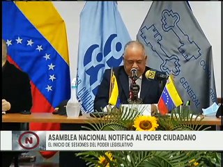 Asamblea Nacional notifica al Poder Ciudadano en pleno el inicio de sesiones del Legislativo