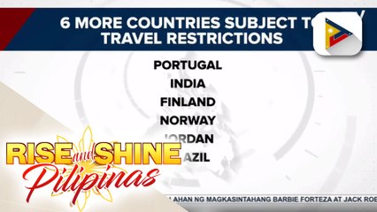 Anim pang bansa, isinama sa listahan ng pinatawan ng travel restriction ng Pilipinas