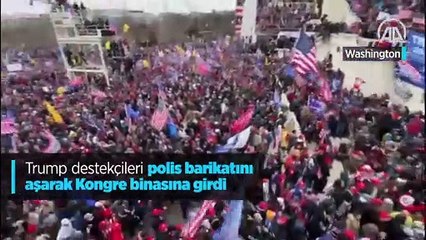 Trump destekçileri polis barikatını aşarak Kongre binasına girdi