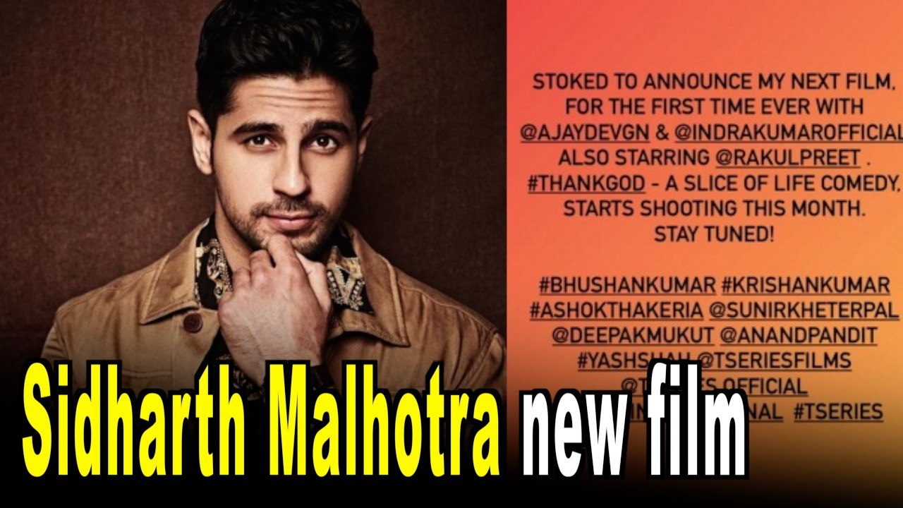 Sidharth Malhotra announces new film