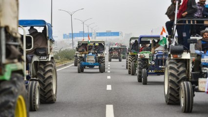 Download Video: Farmers' tractor rally before 9th meeting with government