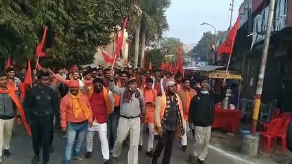 भगवा मय हुआ महानगर जय श्रीराम के नारो से गूंजा शाहजहांपुर