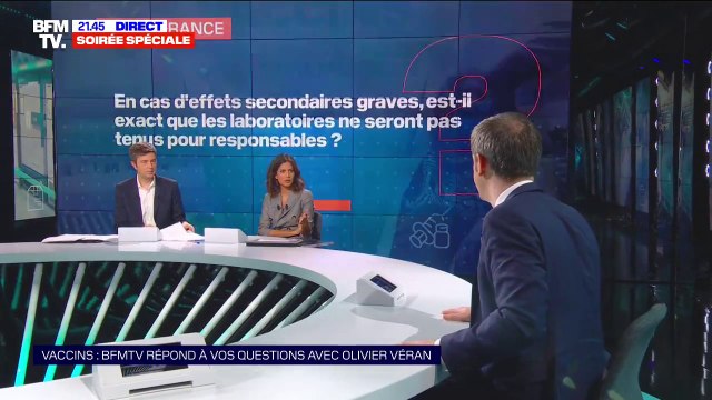 Olivier Véran: Les laboratoires ont, dans le cadre de ce vaccin, le même niveau de responsabilité que pour n'importe quel médicament