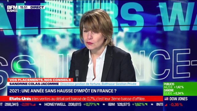 Sandrine Colas-Jacomme (Balthazar Gestion Privée) : 2021, une année sans hausse d'impôt en France ? - 15/01