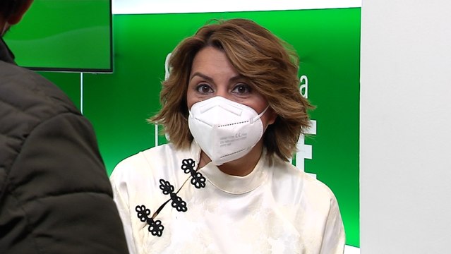 Susana Díaz durante una rueda de prensa en Sevilla