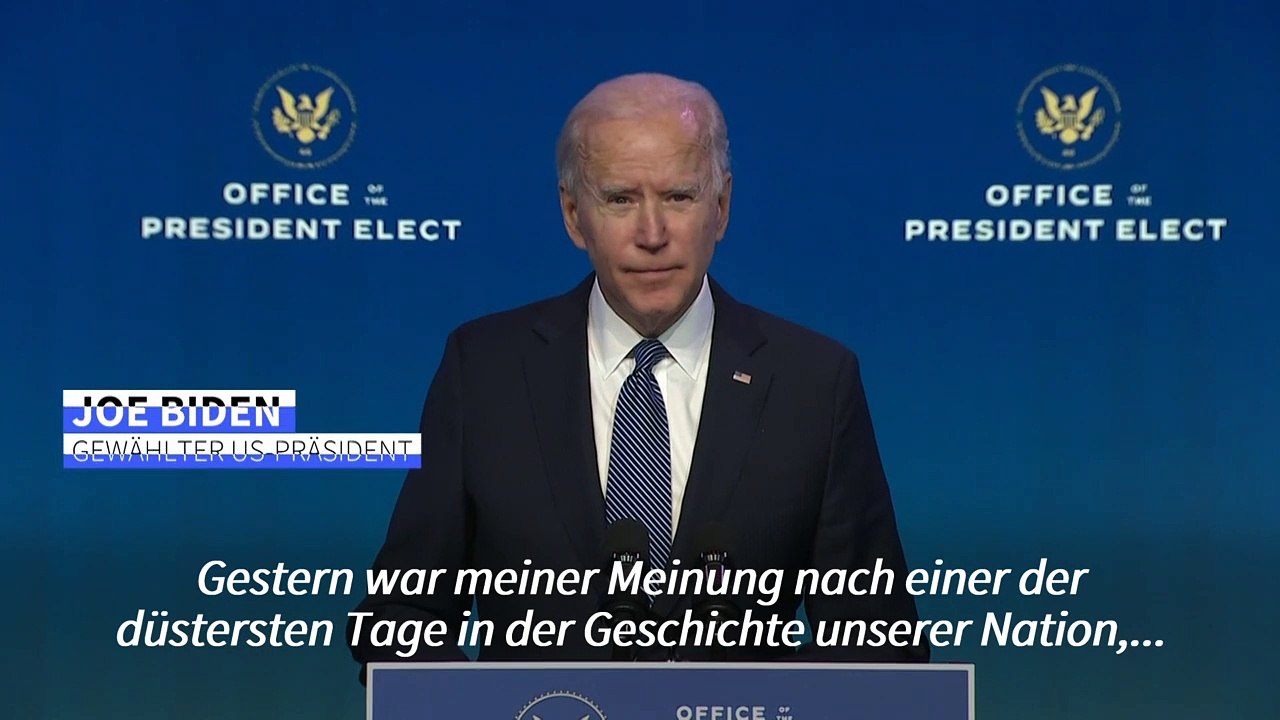 Biden: Kapitol-Unruhen einer der 'düstersten Tage' für die USA