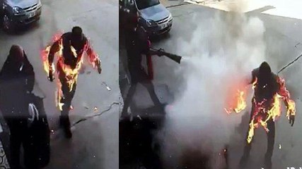 Akaryakıt istasyonunda korku dolu anlar…