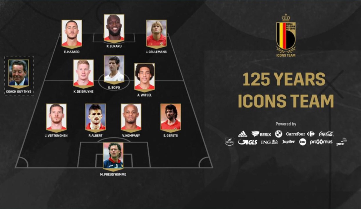 Les supporters ont élu la meilleure équipe des Diables Rouges de ces 125 dernières années.