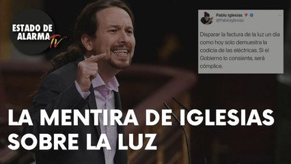 Cuando IGLESIAS decía que NO SUBIRÍA la LUZ. HOY ESTÁ UN 27% MÁS ALTA