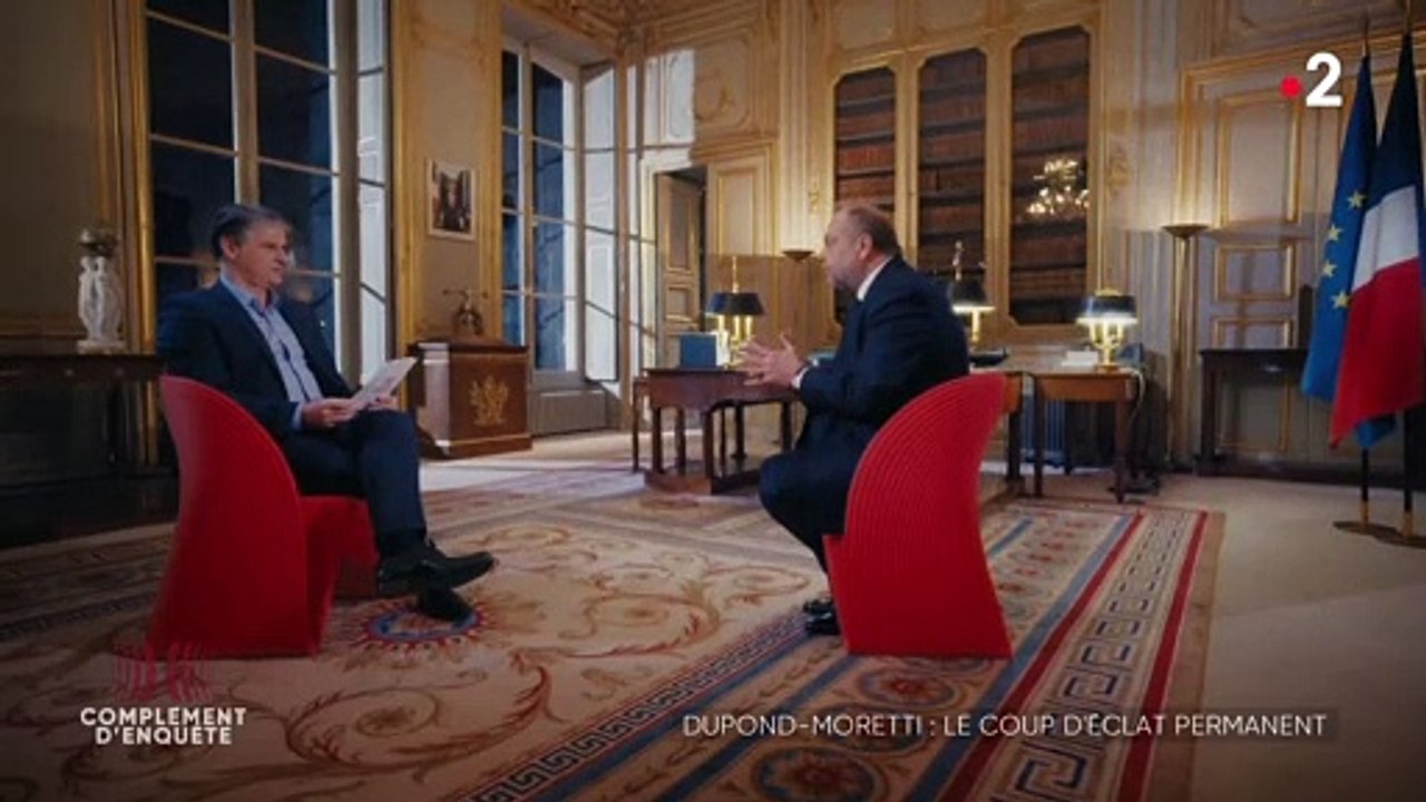 "Complément d'enquête" : Echange tendu entre Eric Dupond-Moretti et Jacques Cardoze sur des accusations de conflit d'intérêts