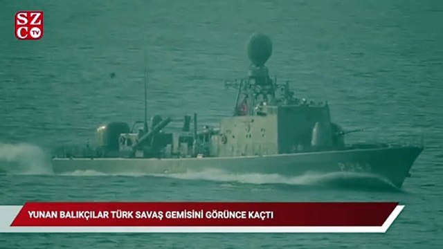 Kardak Kayalıklarına gelen Yunan balıkçılar, Türk savaş gemisini görünce kaçtı