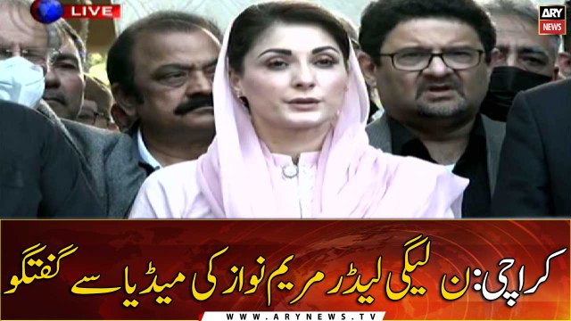 Karachi: PML-N leader Maryam Nawaz talks to media regarding Quetta sit-in