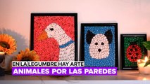 Retratos de animales hechos a base de legumbre seca