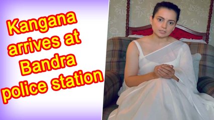 Kangana Ranaut arrives at Bandra police station with Rangoli amid security