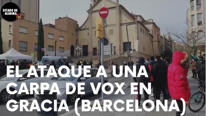Los MOSSOS PROTEGEN una CARPA de VOX ante los ATAQUES SEPARATISTAS