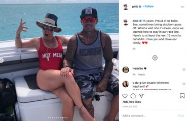 Pink festeggia 15 anni di matrimonio: le sue parole