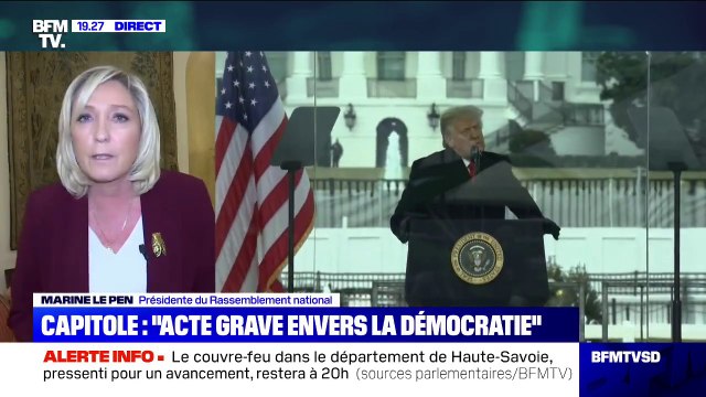 Marine Le Pen: Objectivement, on ne peut pas dire que Donald Trump est exclusivement responsable des divisions qui ont eu lieu aux États-Unis