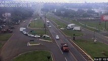 Vídeo mostra acidente envolvendo três caminhões na BR-277