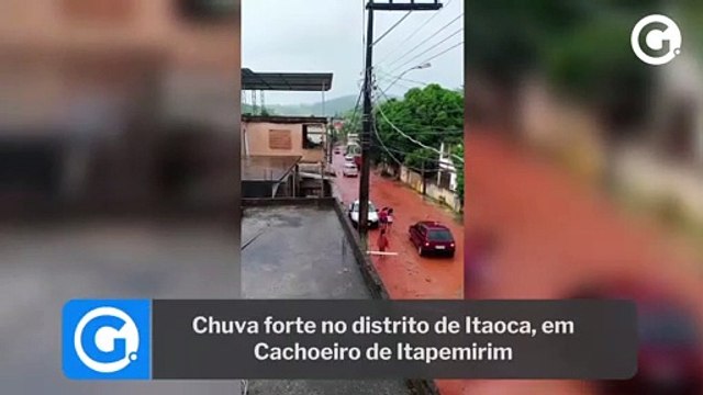 Chuva forte no distrito de Itaoca, em Cachoeiro de Itapemirim