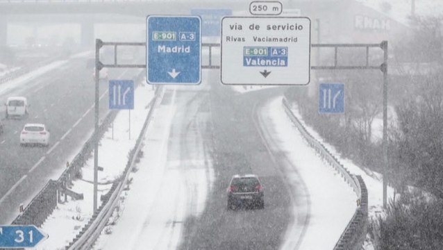 Storm Filomena batters Spain with heavy snow and rain