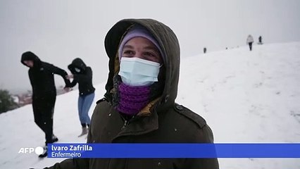 Espanha coberta de neve