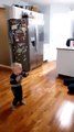 Toddler Dunks Ball in Basket and Celebrates With Mom
