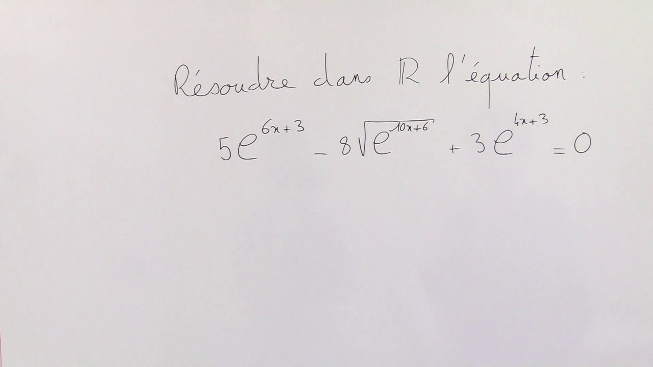 Résolution d'une équation avec exponentielle - Terminale