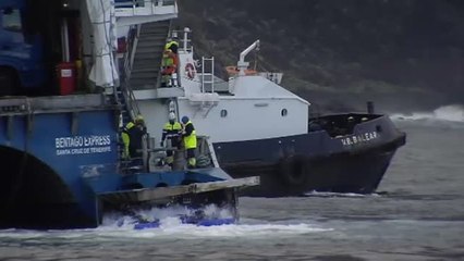 El temporal frustra el primer intento de remolque del ferry encallado en Las Palmas
