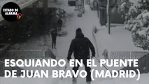 ESQUIANDO en el PUENTE de JUAN BRAVO (MADRID)