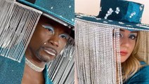 Recreating Billy Porter's iconic Grammy look with crystal fringe hat