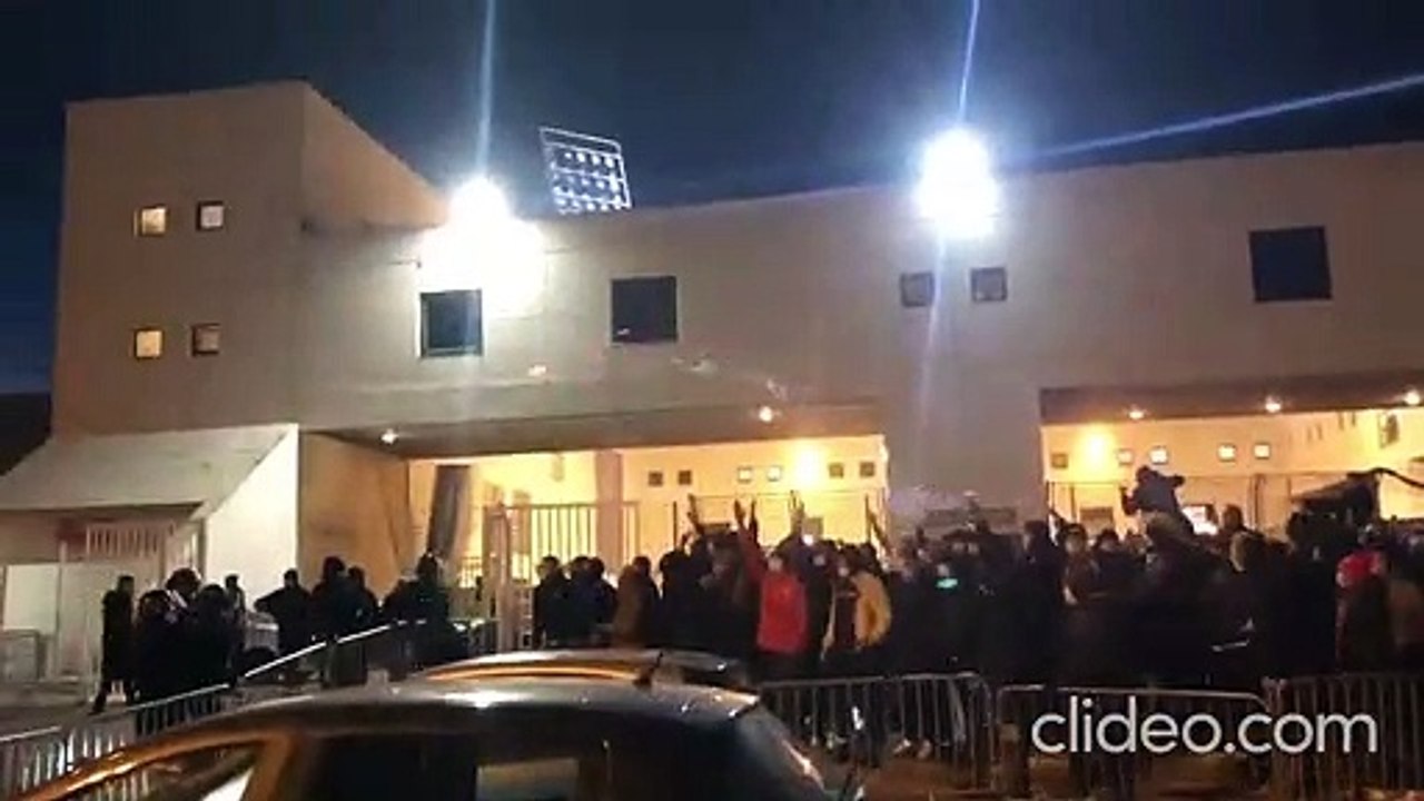 Arrivée des joueurs du Nîmes Olympique avant le match contre Lille  le 09 01 2021