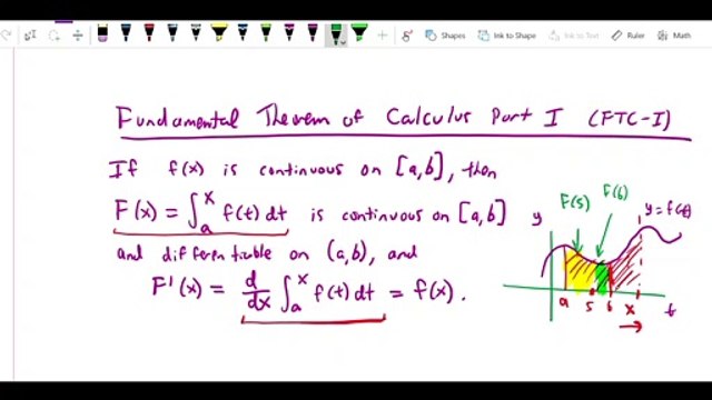 Fundamental Theorem of Calculus - Theorem Part I (existence of antiderivative)