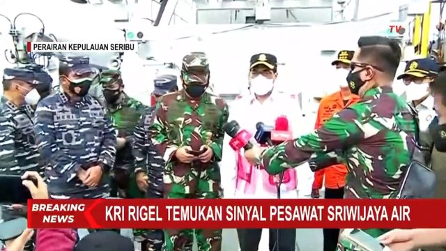 KRI Rigel Temukan Sinyal yang Diduga Milik Pesawat Sriwijaya Air SJ182