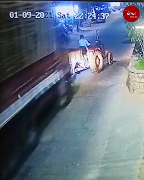 CCTV: Overspeeding lorry drives into tractor in Telangana, man severely injured