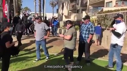 Assault a small group of Trump supporters in San Diego.