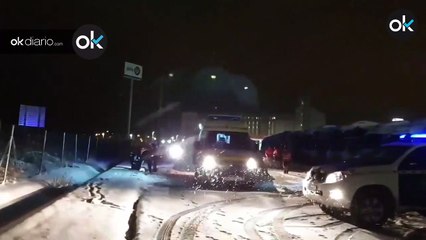 Camiones embolsados en el centro de la Península por las nevadas de Filomena