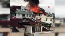 CHP teşkilatının bulunduğu binanın çatısı alev alev yandı