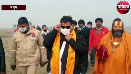 ऊर्जा मंत्री ने ट्रैक्टर से किया कुम्भ मेला क्षेत्र का निरीक्षण