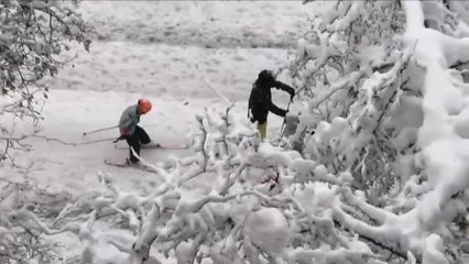 La nieve convierte Madrid en una estación de esquí