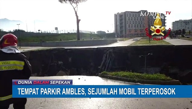 Lubang Raksasa Muncul di Napoli Italia Akibat Tanah Parkiran Ambles