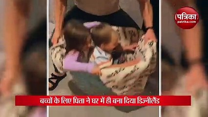 father make Disneyland at home for children, video viral