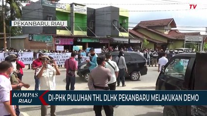 Di PHK Puluhan THL DLHK Pekanbaru Melakukan Demo