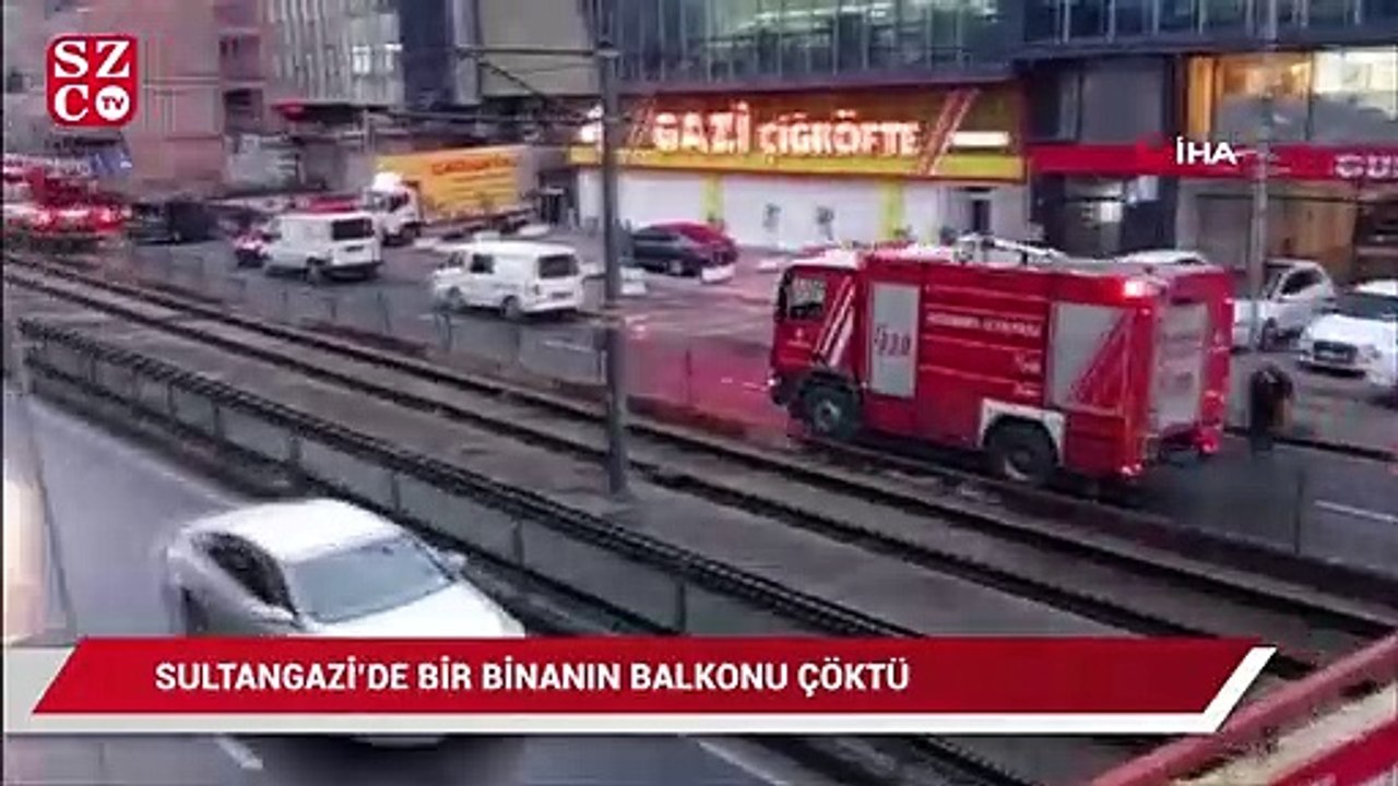 Sultangazi'de 5 katlı binanın birinci katındaki balkon çöktü