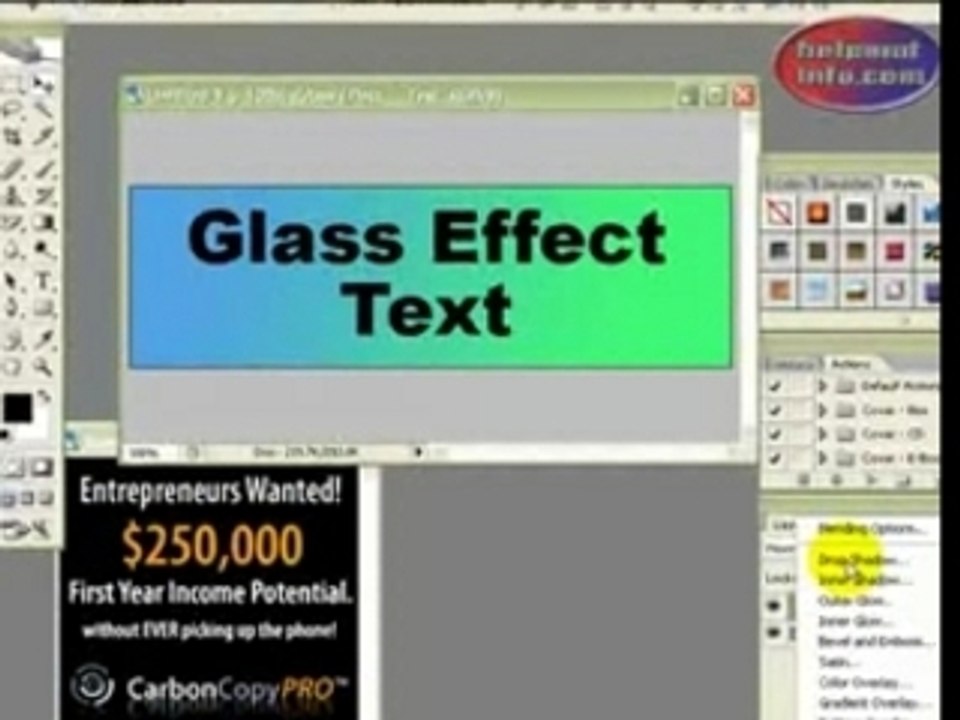 CarbonCopyPro Photoshop Tutorial  Create Glass Effect Text