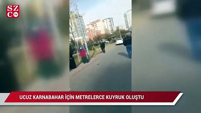 Kayseri’de yoksulluk kuyruğu: Ucuz karnabahar için metrelerce kuyruk oluştu